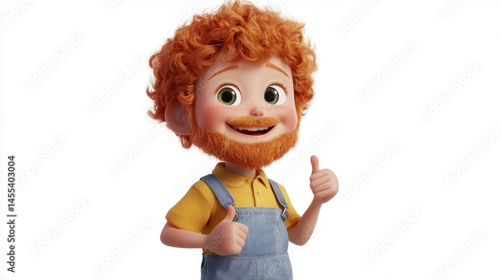Happy cartoon boy with thumbs up gesture Happy cartoon boy with thumbs up gesture