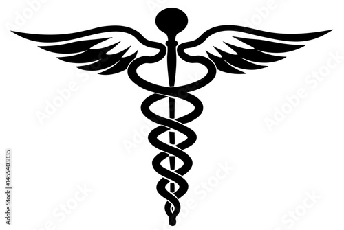 caduceus medicine science disease  silhouette vector