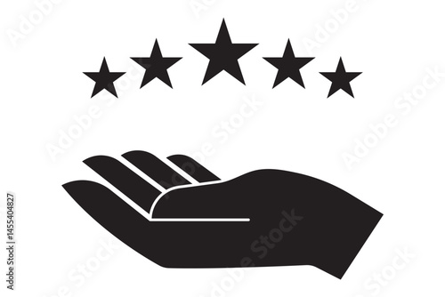 5 Star Customer Reviews Icon Vector, 5 star customer reviews icon, five star rating icon, customer symbol, rating badge vector eps 10