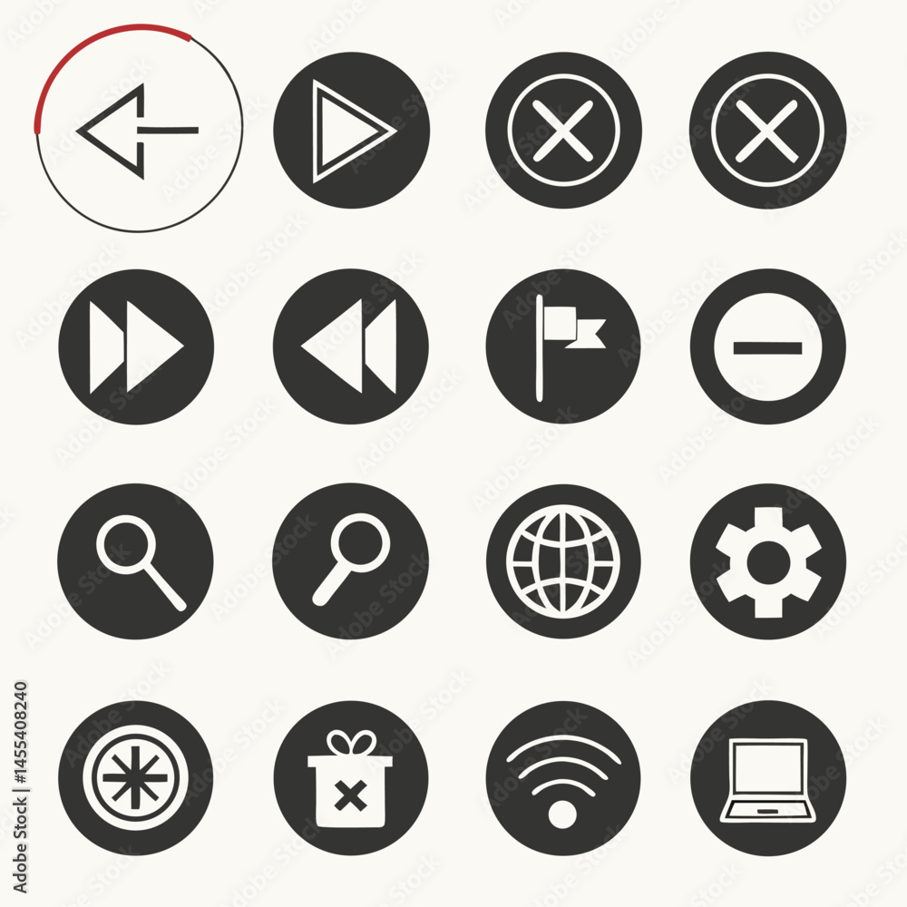 Essential UI/UX Icon Set in Circular Design Essential UI/UX Icon Set in Circular Design