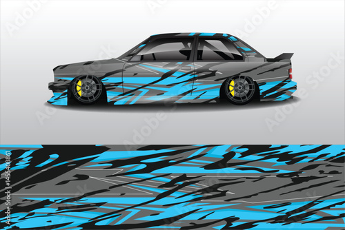 Sleek modified car with vibrant graphics on display (2)