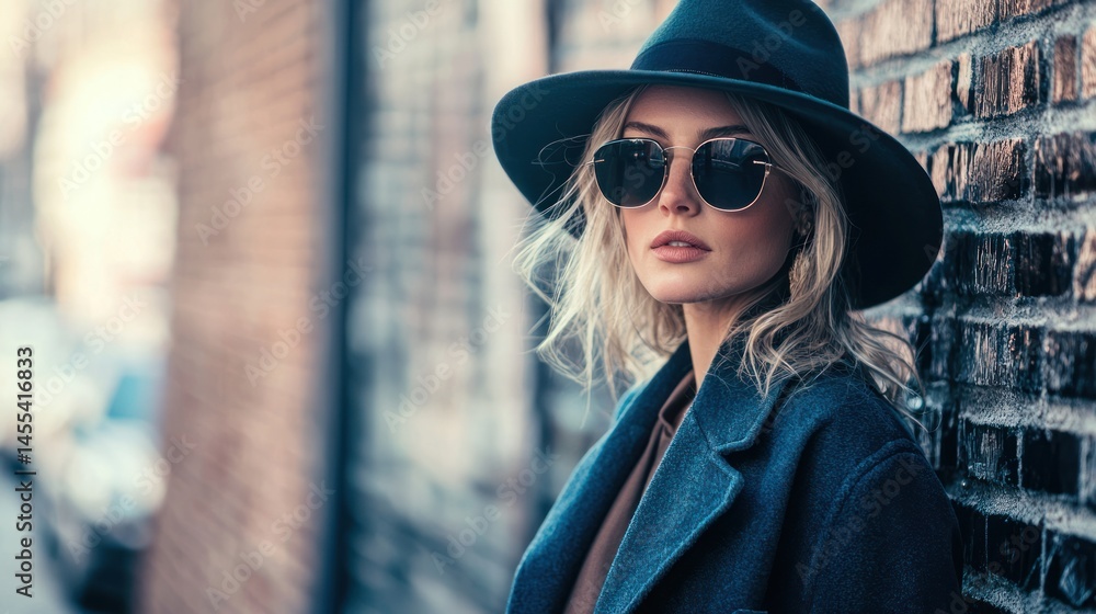 A stylish woman walking confidently in a trendy, fashionable look A stylish woman walking confidently in a trendy, fashionable look