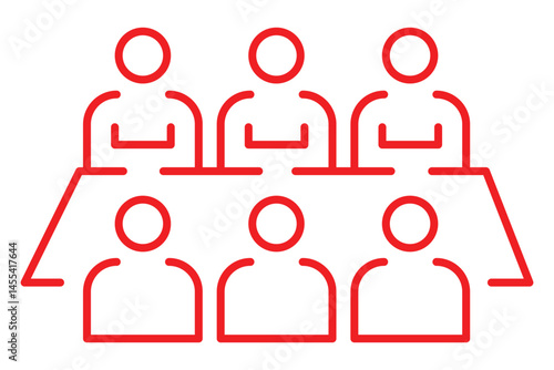 meeting room icon, meeting room line art - simple line art of meeting room, perfect for meeting room logos and icons. 