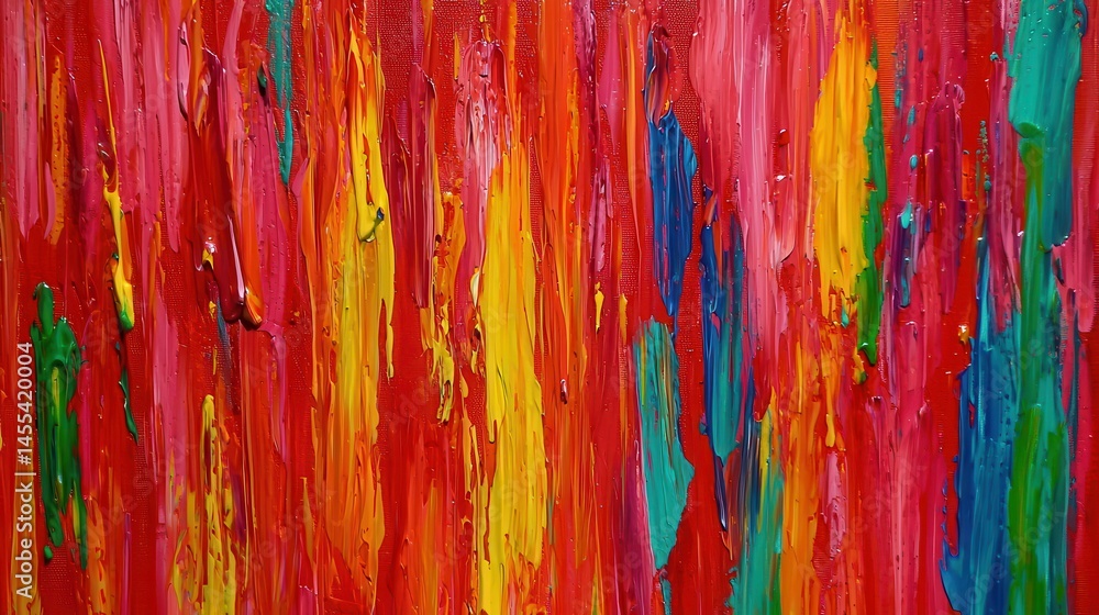 Vibrant Abstract Painting with Thick Impasto Texture Vibrant Abstract Painting with Thick Impasto Texture