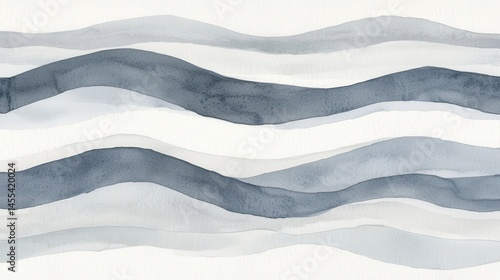 Wallpaper Mural Abstract Watercolor Wave Pattern in Shades of Blue and Gray Torontodigital.ca