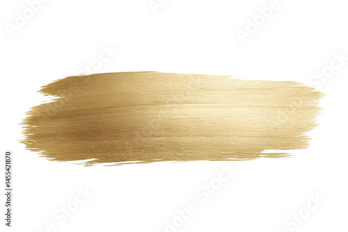 Golden Brush Stroke Abstract Illustration Isolated On Black Background