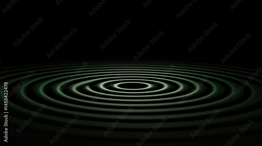 A series of concentric ripples radiate outward on a dark, reflective surface, illuminated by subtle light. A series of concentric ripples radiate outward on a dark, reflective surface, illuminated by subtle light.