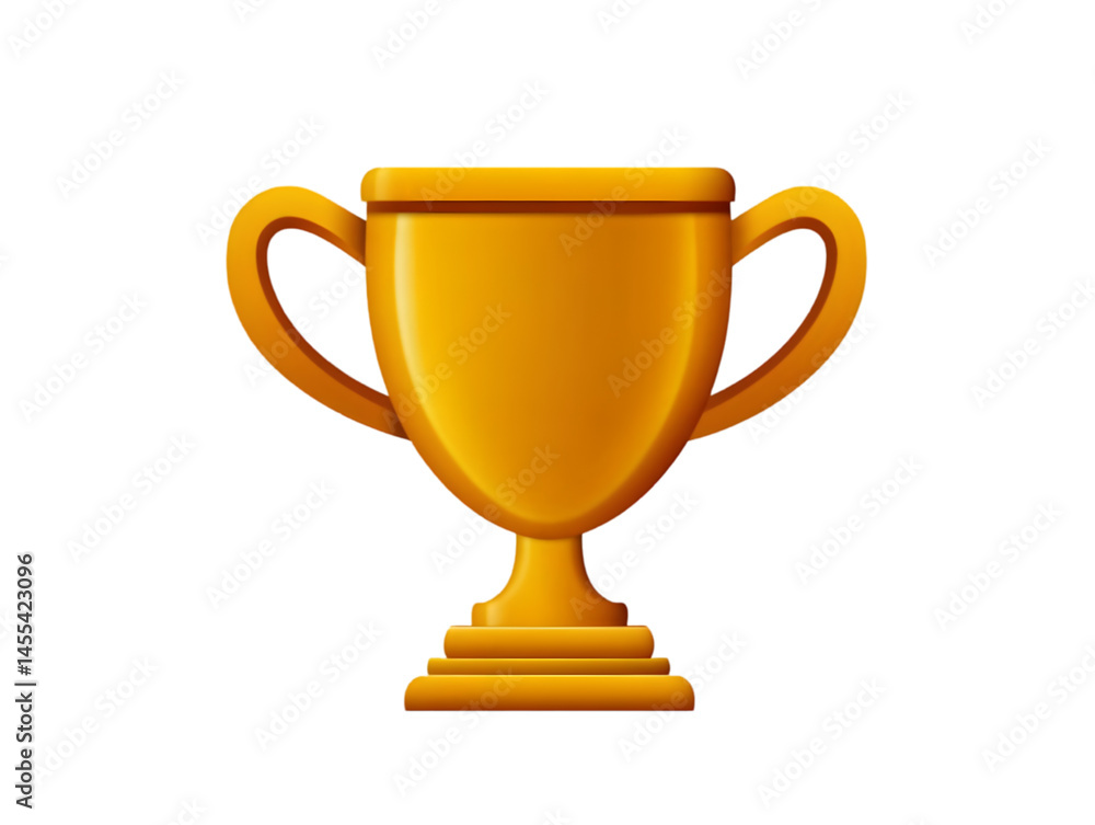 Golden Trophy Illustration On A Transparent Black Background Isolated