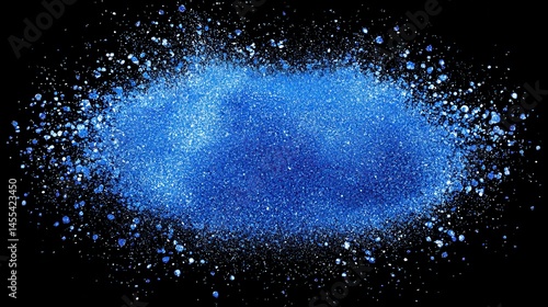 Wallpaper Mural Blue Glitter Explosion on Black Background Torontodigital.ca