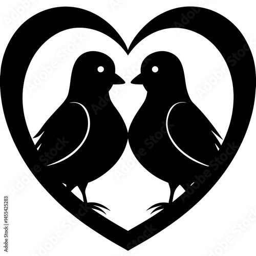 two love bird silhouette clip art