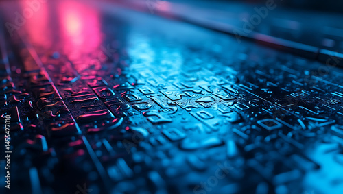 Futuristic Neon Glow: Vibrant Abstract Digital Texture with Colorful Shimmering Light