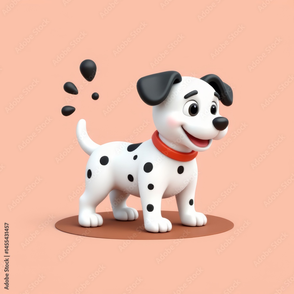 Naklejka premium Happy time for cartoon spotted dogs