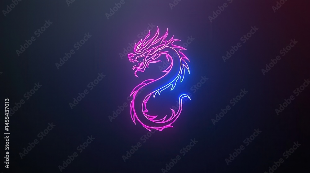 Neon Dragon Design Glowing Mythical Creature Art Neon Dragon Design Glowing Mythical Creature Art