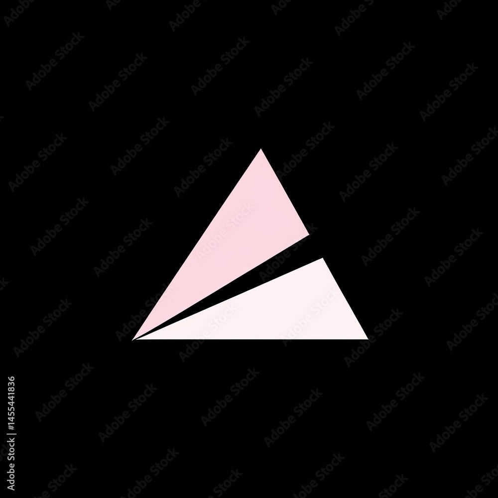 Fototapeta premium Abstract Pink and White Triangle Design on Black Background