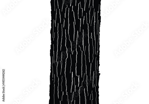 Tree bark silhouette. This image shows a detailed vector illustration of a tree bark silhouette, also known as tree trunk texture. Vector clipart illustration design.