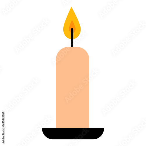 burning candle isolated illustration suitable for flat design like christmas, birthday party, etc