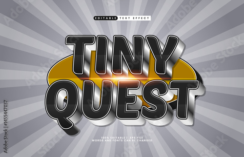 tiny quest editable text effect with a play and game text effect
