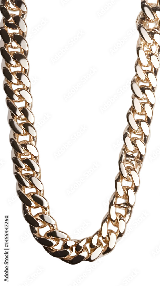 Obraz premium Isolated Golden Chain Illustration with Transparent Background in Gold