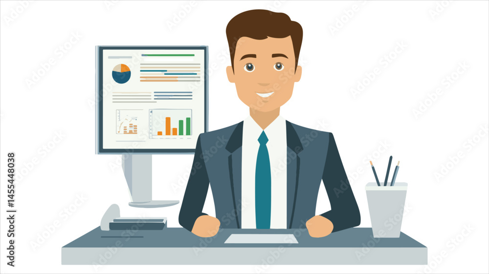 vector business person working vector business person working