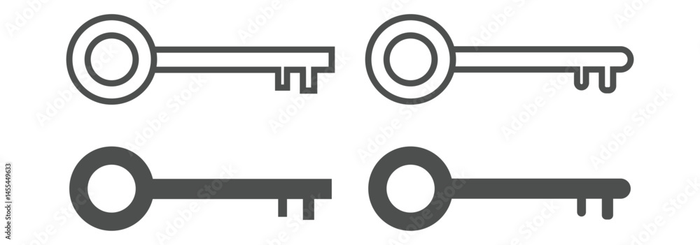 Key icon set. Key vector icon. Key symbol 2 Key icon set. Key vector icon. Key symbol 2