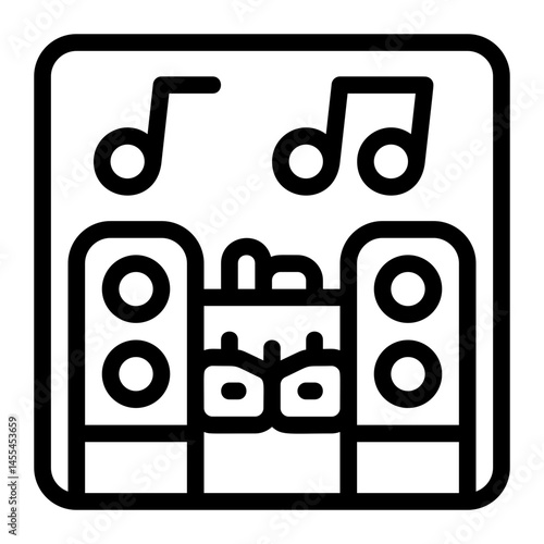 Carnival DJ Line Icon