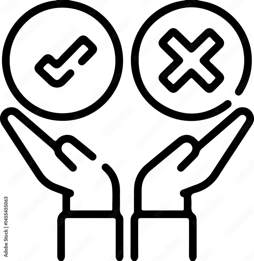 Obraz premium Right and Wrong Icon