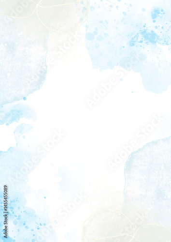 Soft Blue and White Watercolor Background with Abstract Splashes for Creative Templates