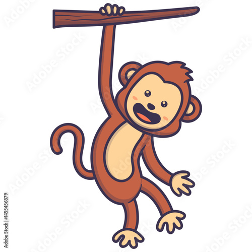 Cute Circus Monkey Character. Isolated on White Background.