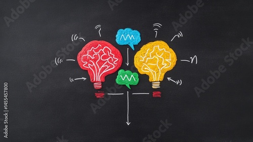 Obraz na płótnie Flowchart on Chalkboard Showing NLP Concepts and Ideas w salonie