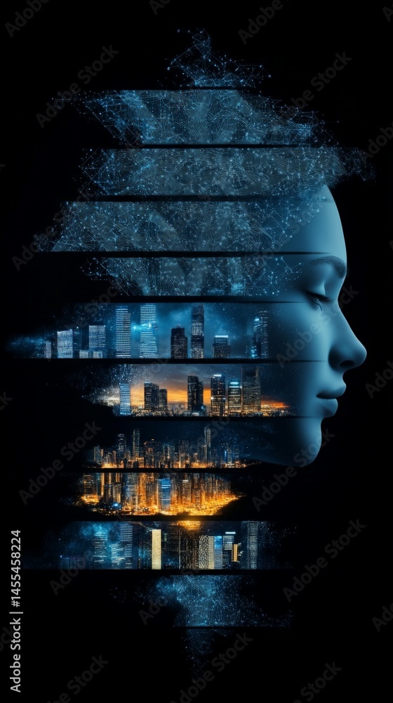 Creative AI Concept Blending Neural Network with Urban Cityscape