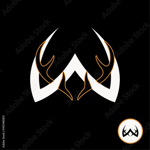 Elk antlers as crown logo