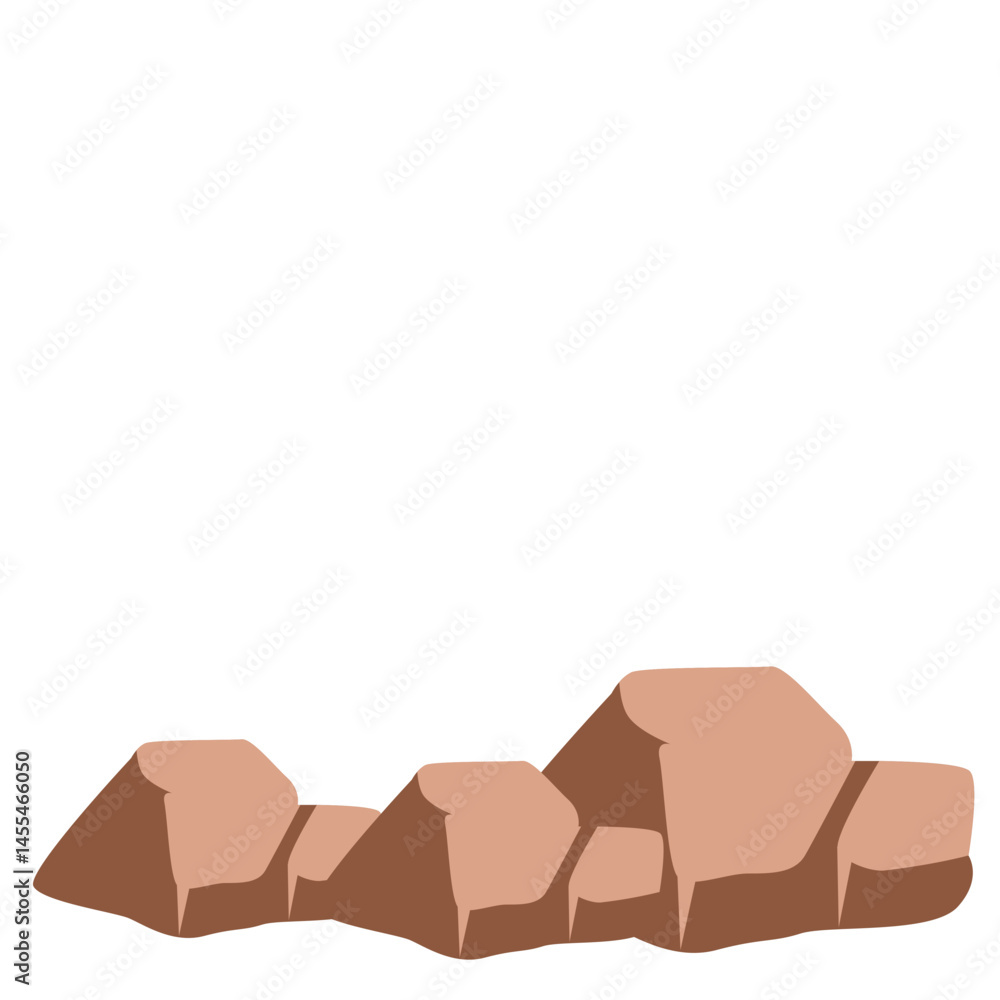An arrangement of brown rocks in varying sizes and shapes, forming a natural landscape element with rough textures, ideal for geological, outdoor, and artistic design projects. An arrangement of brown rocks in varying sizes and shapes, forming a natural landscape element with rough textures, ideal for geological, outdoor, and artistic design projects.