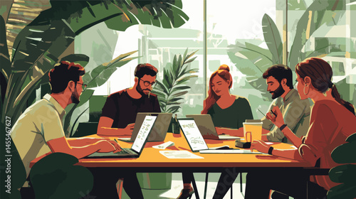 group of people in cafe