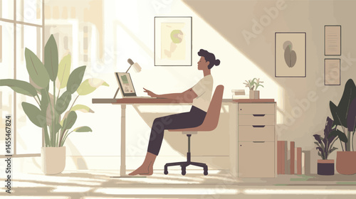 young woman sitting on a chair