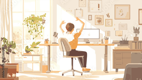 vector business women work at night