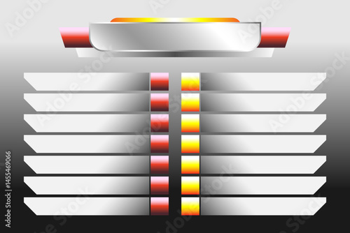 Digital ranking scoreboard UI element vector design on isolated gradient background