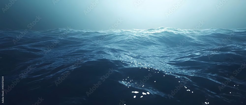 Fototapeta premium Serene Ocean Waves at Dusk with Mist and Soft Light Reflection