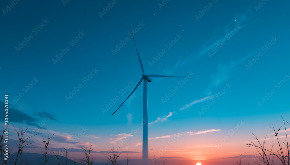 Wind Turbine at Sunset Wind Turbine at Sunset