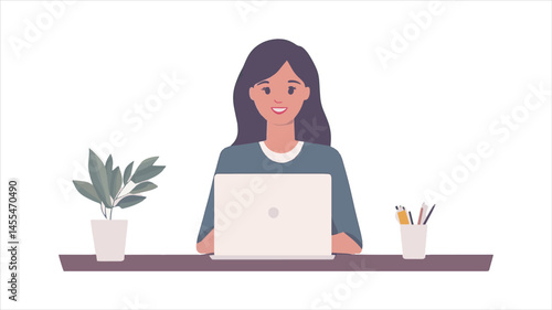 vector busniess people working on laptop