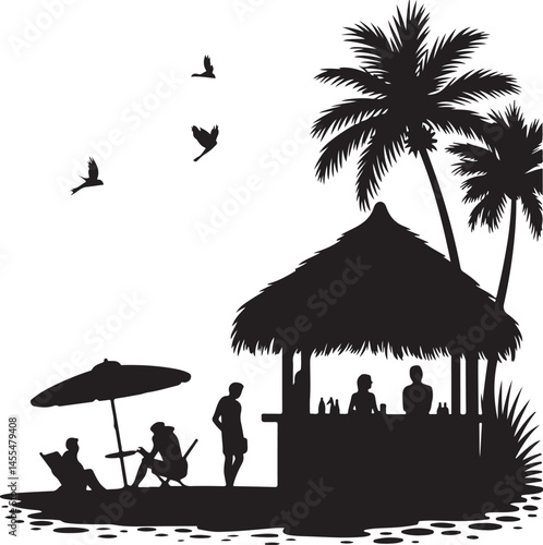 palm, beach, tree, summer, tropical, vector, silhouette, sea, sun, island, illustration, nature, sunset, travel, palm tree, holiday, landscape, ocean, paradise, vacation, sky, woman, water, design, ex