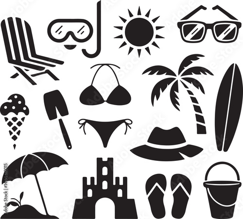palm, beach, tree, summer, tropical, vector, silhouette, sea, sun, island, illustration, nature, sunset, travel, palm tree, holiday, landscape, ocean, paradise, vacation, sky, woman, water, design, ex