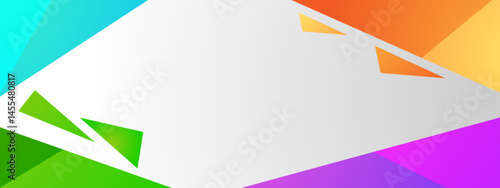 White background with colorful triangles ideal for graphic design projects, presentations, abstract backgrounds, web design, and geometric themed creations.