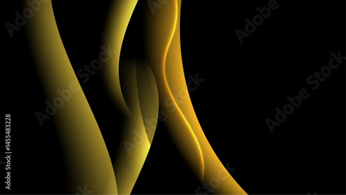 Dark background with golden abstract shapes. Ideal for luxury branding, elegant design projects, and sophisticated digital art compositions.