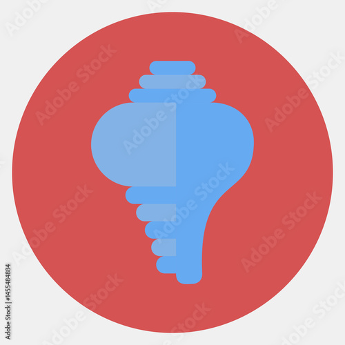 Icon conch shell. Buddhism and vesak elements. Icon in color mate style.