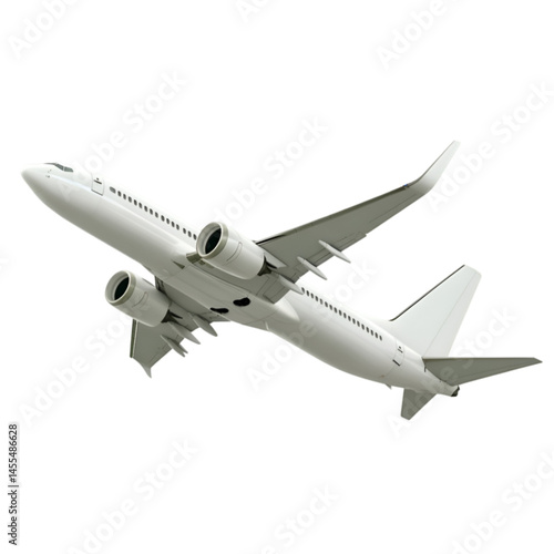 An Airplane Flying Airliner White Background