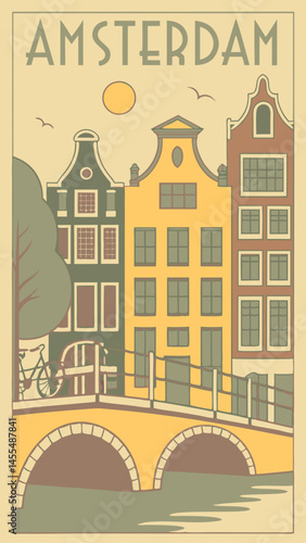 Amsterdam Essence - Minimalist Travel Poster Design