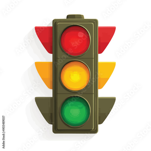 Upright pixelated traffic signal emitting light