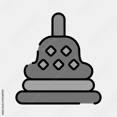 Icon stupa temple. Buddhism and vesak elements. Icon in filled line style.