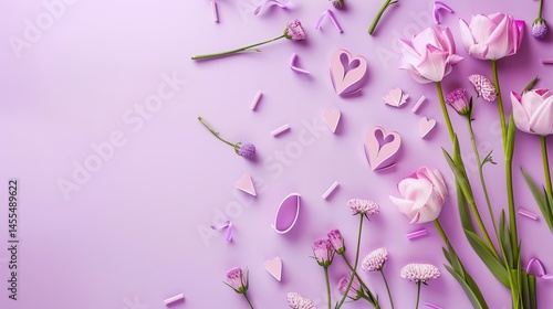 Mother's Day Violet Background: Dyeing Tender Feelings with Purple Charm, Spreading a Heartwarming Scroll of the Interweaving of Maternal Tenderness and Violet's Delicate Fragrance