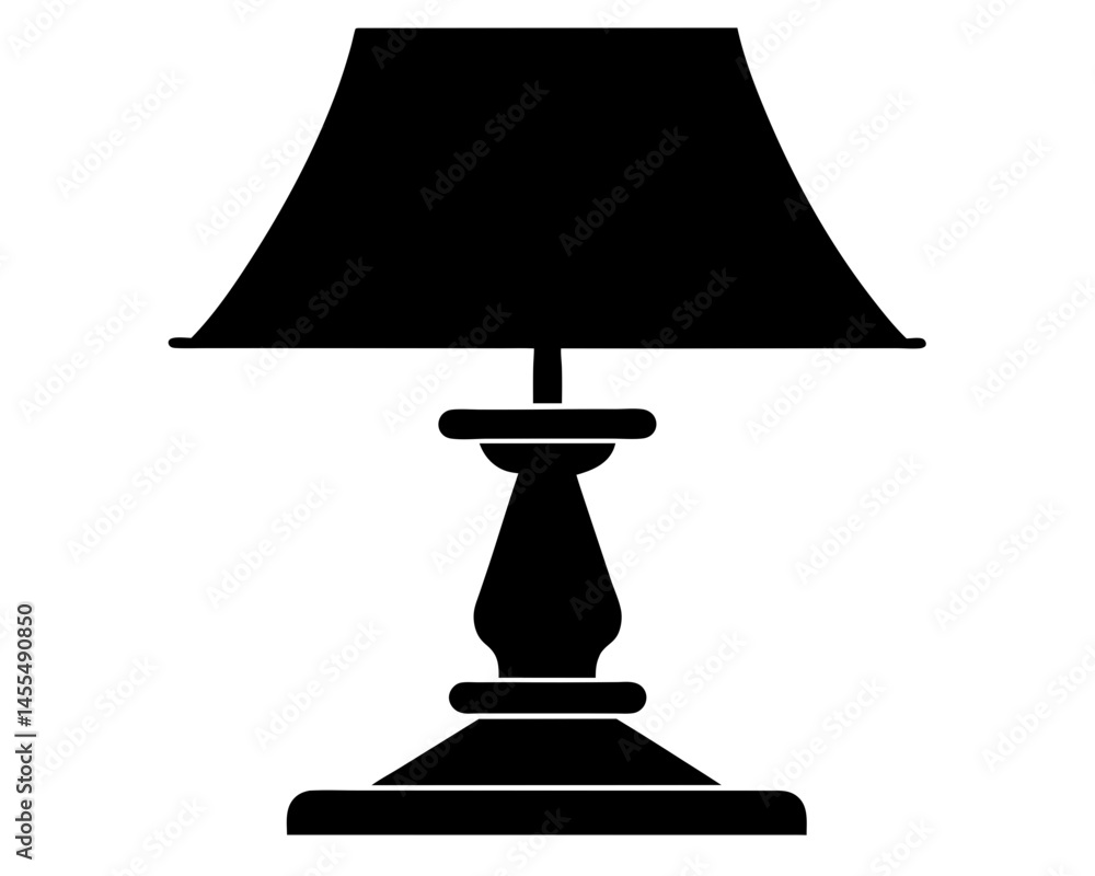 Obraz premium Table Lamp Silhouette SVG | Modern Lamp Vector Illustration